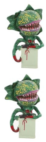 BESTonZON 2 Piezas Adorno de Planta Carnívora para Decoración de Halloween Figuras de Decoración de y Escritorio Resistente y Estable para Interiores y Exteriores