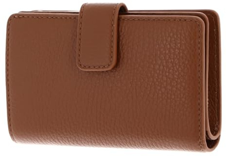 Coccinelle Leder Geldbörse Metallic Soft Mini Wallet Grained Leather Cognac braun