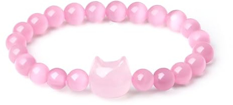 XIANNVXI Bracelet En Cristal Pour Femmes Et Hommes Bracelet En Perles De Pierre Naturelle De 8mm Bracelets Chat Bijoux Pour Femmes Cadeau D'Anniversaire Bracelets Extensible