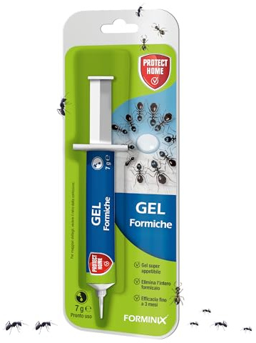 Protect Home Forminix gel. Insetticida per formiche pronto uso. Efficace, elimina il nido in breve tempo. Per interni ed esterni. 7 g