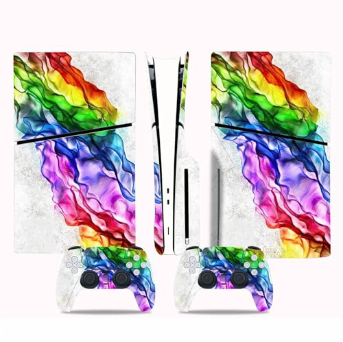 Sans Résidus For PS5 Slim Skin Disc Edition Console And Controller Vinyl Cover Skins Wraps Scratch Resistant Compatible No Shrinkage Strong Adhesion 10201 Autocollant Protection Premium Peau