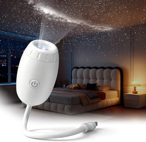 Eroshoo Sternenhimmel Projektor, Galaxy Projector 360° Adjustable, Starry Night Light Projector LED USB-Anschluss für Auto Party und Schlafzimmer,nachtlicht Zimmer Deko,für Erwachsene (1 Slides)