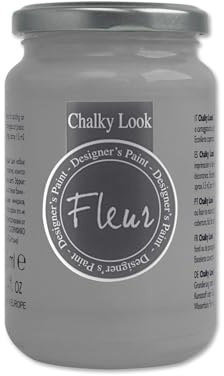 FLEUR Kreidefarbe, matt, ohne Abschleifen, alle Oberflächen, 330 ml, Farbe F75 Smoky, Kreideeffekt, Shabby Chic Vintage, für Möbel und Wände, extra matt, auf Wasserbasis, Made in Italy