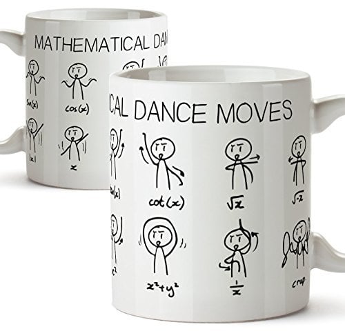 MUGFFINS Tazas de Desayuno Original para Regalar a matemáticos - Regalo para Amantes de Las matemáticas (1 Unidad) - Mathematics Dance Moves - Cerámica 350 ml