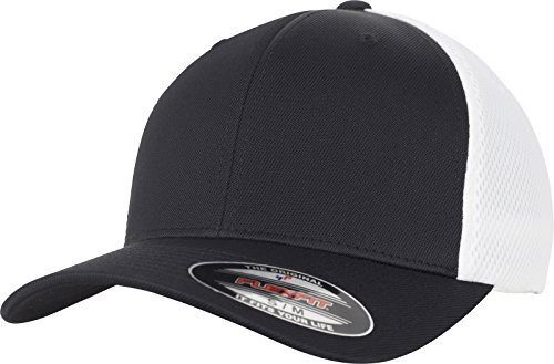 Flexfit Uni 6533T-Flexfit Ultrafibre & Airmesh 2-Tone Cap, Black/White, S/M