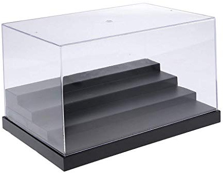 Tubayia Acryl Transparent Einzelvitrine Boxen Vitrine Cube Schaukasten Modellbau Aufbewahrungsboxen für Automodell Puppenmodell