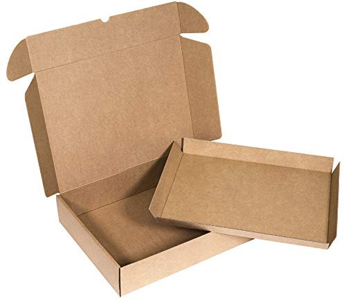 Only Boxes, Pack 10 Cajas con Bandeja Extraible de Catering - Eventos, Caja Fabricada en Cartón Kraft, Talla L