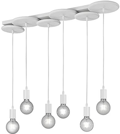Trio Leuchten Pendelleuchte Discus 310400631, Metall Weiß matt, exkl. 6x E27