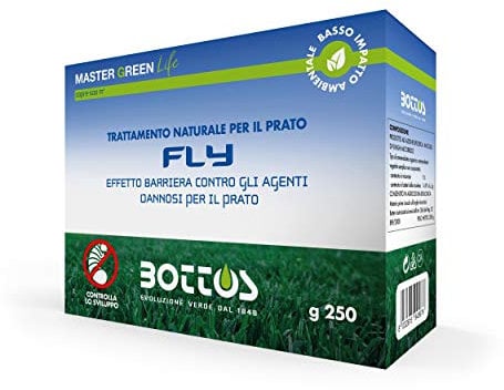 Fly 250 Gr Trattamento Naturale per Prato Giardino Barriera Contro Insetti Tappeto Erboso