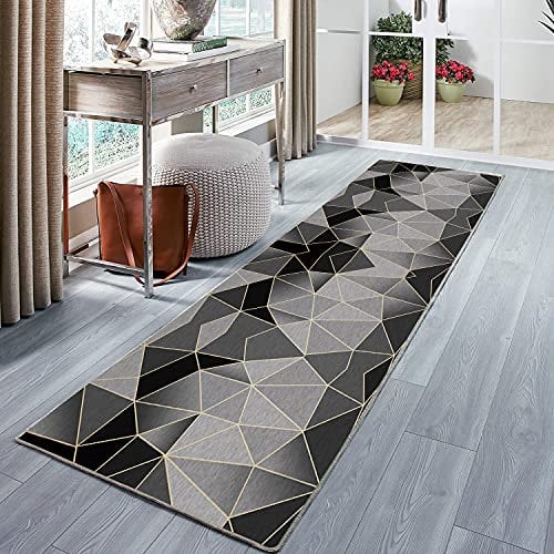 Amcider Tapis de Cuisine Long Couloir, Lavable antiderapant Motifs Géométriques Tapis Chambre Adulte Devant evier pour Cuisine, Passage, Chambre