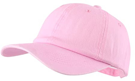 LANGZHEN Baseball Dad Cap 100% Baumwolle Passt Männer Frauen Klassische Verstellbare Plain Hat (Hellrosa)