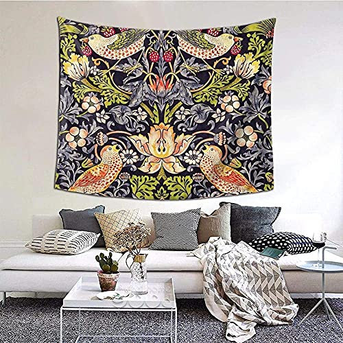 YuLiZG Wandteppiche Wandbehang William Morris Erdbeerdieb Jugendstil-Gemälde Tapisserie Bettwäsche Bettlaken Hippie Tapisserie Wandbehang Stranddecke Raumdekoration Raum Tagesdecke 150 * 200Cm