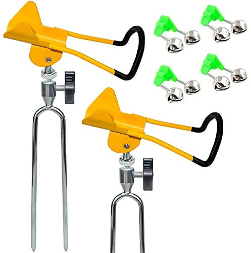 Angelrutenhalter 360° Edelstahl Rutenhalter 2 Stück Verstellbar Angelrute Ruten Halterung für Flussuferfischerei, Strandfischen, Seefischen, Reservoirfischen