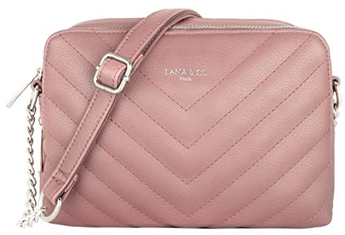 CRAZYCHIC - Sac Bandoulière Matelassé Femme - Petit Sac à Main Chaîne Porté Epaule Cuir PU - Pochette Rectangle 2 Compartiments Zip - Besace Sacoche Ville Shopping Soirée Tendance - Rose