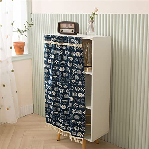 Schranktür Vorhang Schrank Schatten Vorhang Rack Staubvorhang Schuhregal Vorhang Land Kurzer Vorhang Schlafzimmer Trennwand Vorhang Küche Vorhang Mit Führungsschien(Size:(W x H) 60x80cm,Color:Stil A)