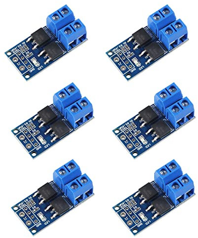 AOICRIE 6 Stück 5V-36V MOSFET Treibermodul Dual-Hochleistungs Switching Driver Modul 15A 400W PWM Regler Schalttafel Treibermodul für Arduino (6PCS)