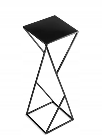 HowHomely Support à fleurs en métal 70 x 24 cm - Tabouret de fleurs solide et minimaliste - Noir - Support pour plantes pour la décoration de la maison comme le salon ou la chambre à coucher