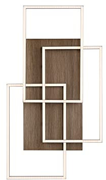 SellTec LED Deckenlampe dimmbar, Holz Dekor, 72x40cm Deckenleuchte | Farbtemperatur mit Fernbedienung einstellbar, warmweiss - kaltweiss | Rahmenleuchte für Wohnzimmer & Küche