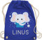 Turnbeutel Rucksack - Elefant Kinder - Unisize - Royalblau - stofftasche kindergarten tasche für kita elefanten geschenke name beutel stoffbeutel und elefantenmotiv jungen juterucksäcke junge