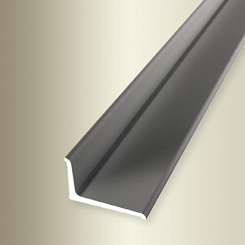 PROVISTON | Abschlussprofil | Breite: 18 mm | Höhe: 12 mm | Länge: 2700 mm | Aluminium eloxiert | Wandabschlussprofil | Glatt | Drehbar | Edelstahl | Selbstklebend