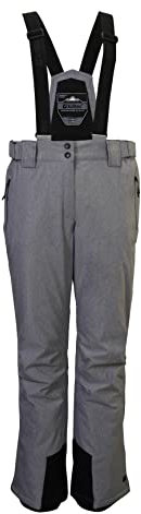 KILLTEC Damen Skihose/Funktionshose mit abnehmbaren Trägern, Kantenschutz und Schneefang KSW 292 WMN SKI PNTS, Graumelange, 36, 38089-000