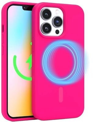 FELONY CASE - Stylish Neon Pink Phone Cover for iPhone 13 Pro Max, Compatible with MagSafe - 360° Shockproof Protective Cases Designed for Apple iPhone 13 Pro Max