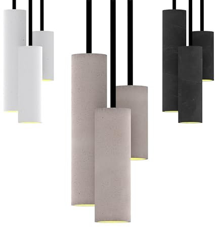 Betoniq Design Hängeleuchte Nara20/27 TRIO grau GU10 Minimalistisch Lampe Gold Silber Kupfer Wohnzimmer Schlafzimmer