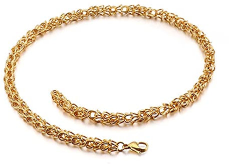 Goldkette Anhänger, Kette Herren Geflochtene Kette In Kronenform Halskette Edelstahl Panzerkette Herren Schmuck Geschenke für Männer