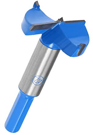 TA-VIGOR Forstner Drill Bit 42mm, Tungsten Carbide Wood Hole Saw Auger Opener for Woodworking Hinge Hole Drilling Boring Bit Cutter Blue