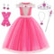 Foierp Aurora Prinzessin Kostüm für Mädchen Dornröschen Kostüm für Kinder Deluxe Prinzessin Fancy Dress mit Zubehör