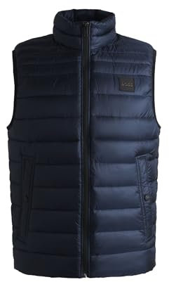 BOSS Mens Odeno1 Logo-Badge Gilet with Water-Repellent Finish