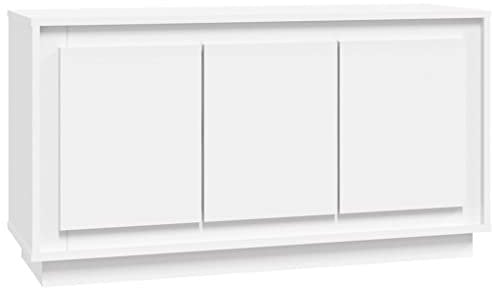 vidaXL Sideboard, Kommode mit viel Stauraum, Mehrzweckschrank Anrichte für Wohnzimmer, Schrank Beistellschrank, Modern, Weiß Holzwerkstoff