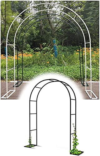 Arche Rosier Jardin en Métal,Treillis D'arche De Jardin Tonnelles,pour Plantes Grimpantes,Pergola De Gloriette Fer Forge,Résistant Aux Intempéries,Arc De Vrille D'arche,Blanc,W1.4M*H2.3M