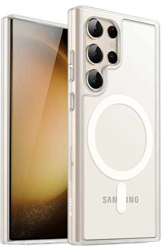JETech Magnetisch Hülle für Samsung Galaxy S23 Ultra 5G 6,8 Zoll, Kompatibel mit MagSafe, Transluzente Matt Rückseite Stoßfeste Handyhülle (Translucent)