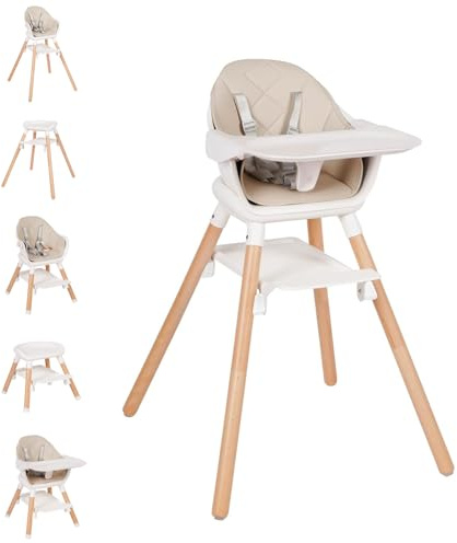 Komcot High Chair, 6 in 1 Convertible High Chairs for Babies and Toddlers