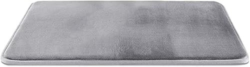 Morbido tappetino da bagno in memory foam, antiscivolo, assorbente, in velluto, tappeto per bagno, casa, cucina, hotel (grigio, 40 x 60 cm)