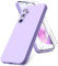 Vansdon Cover Compatibile con Samsung Galaxy A35 5G, 2 Pellicola Protettiva in Vetro Temperato, Gomma Gel di Silicone Liquida Antiurto Custodia - Viola chiaro