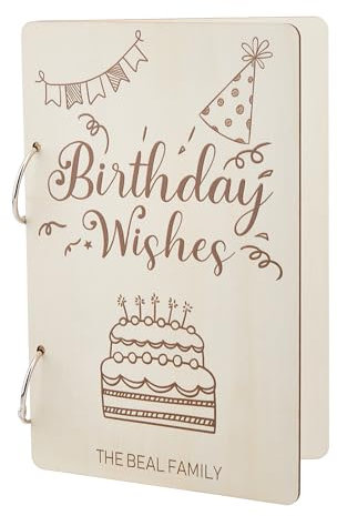SUPERDANT Grußkarten Organizer Geburtstag Holz Grußkarte Holz Loseblatt Ordner Für Geburtstagswünsche Grußkarten Binder Geburtstagskarte Foto Organizer 2 Ring Einband Grußkartenalbum Halter Buch