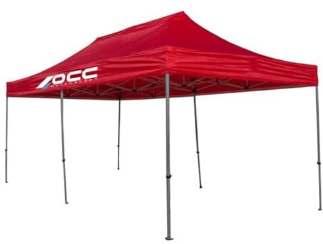 OCC MOTOR SPORT Rennzelt 3X6M Edelstahl Rot 40 mm 420 Oxford, rot, 3 x 6 metros