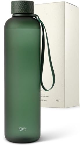 KIVY Trinkflasche 1l - Kohlensäure geeignet & Auslaufsicher - Für Sport, Schule & Büro - Sport Trinkflasche Gym - Wasserflasche Sprudel geeignet - Sportflasche 1 Liter - Spülmaschinenfest
