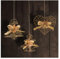 com-four® 3X Deko-Anhänger - Herz, Glocke, Baum - Goldfarbene Adventsdekoration - Tür-, Wand- und Fensterschmuck - glitzernde Weihnachtsdeko zum Aufhängen (3 Stück Mix - goldfarben)