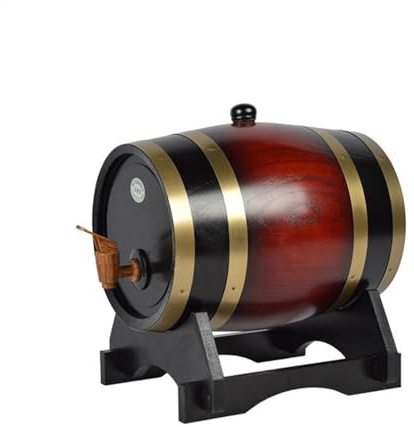 Weinfass - Weinfass 1,5L und 3L Weinfass Bierfass aus Holz | Antikfass Eiche | Fass, Antik Eiche mit Ständer und Zapfen, Fass aus Holz