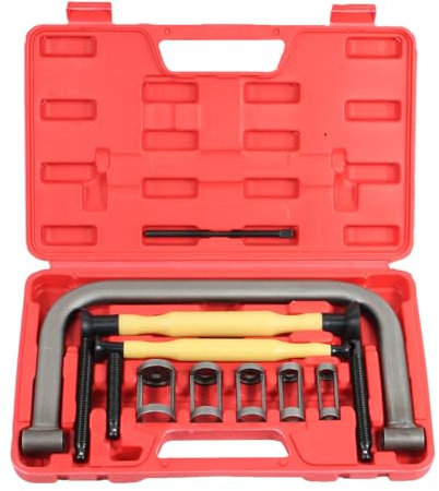 QUNNIE Kit Compresseur de Ressort de Soupape, 12PCS Kit Outil de Leve de Soupape avec Rodoir Soupapes, Acier Compresseur Ressort Soupape Universel pour Atv Auto Moto