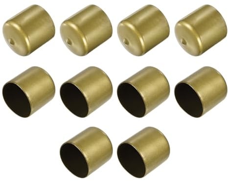QUARKZMAN 10 Stück Gummikappen, 40mm Rohrstopfen Endkappe Rund Schutzkappen Pfostenkappe Abdeckkappen Zaunpfosten Endspitze Kappen für Gartenstühle Tischbeine Möbelfüße Gleiter, Gold