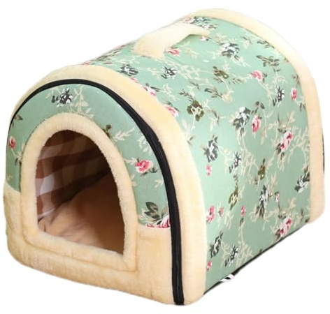 Pevfeciy Hundehöhle Hundehaus kleine Hunde Hundehaus drinnen Indoor, Hundehütte Stoff, Katzenhaus Winterfest, Kuschelhöhle Hund, Schlafhaus Haustierhaus zuhause,5,M