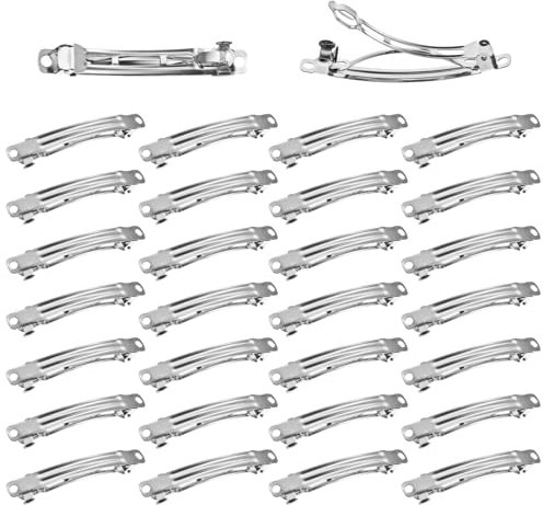 Lange Snap Haarclips Für Damen Mädchen, 30 Stück Snap Haarspangen Metall, 6cm Feder-Haarnadel-Clip Zum Herstellen Von Haarnadeln, Haarnadel-Accessoires Für Handarbeit, Haarhalter Basteln Diy Zubehör