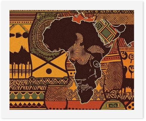 Peinture numérique personnalisée par numéro à partir de photos - Motif carte africaine - Avec pinceaux - Peinture par numéros - Décoration murale pour débutants