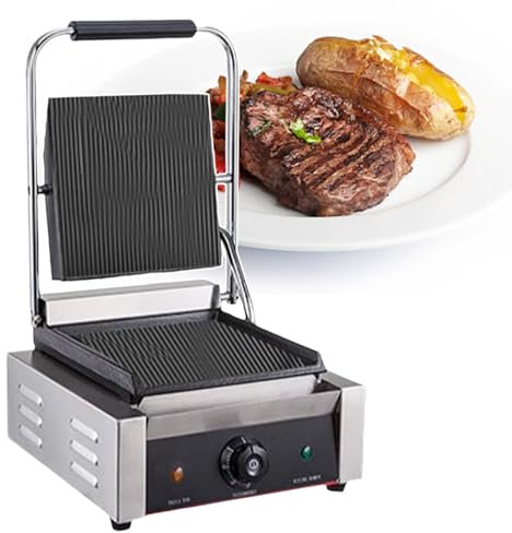 Kommerzieller Panini-Presse-Sandwichmaker, 1800 W Sandwichpresse Aus Gusseisen, 122℉-572℉ Panini-Grill, FüR Hamburger, Steaks, Speck, Sandwiches, WüRstchen,110V