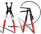 NICEWAT Hose Clamp Plier and 25 Flexible Hose Clip Plier, Hose Clip Pliers with Straight Neck, Spring Band Clamp Pliers with Wire Shaft, Car Water Pipe Ring-Type Removal and Installation Tool (Red)
