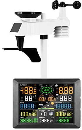 DSeenLeap Weather station WiFi indoor outdoor multifunction humidity pressure anemometer wind rain gauge sensor